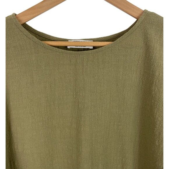 Zenana Womens Loose Fit Brown Textured Short Sleeve Top L - Picture 2 of 8